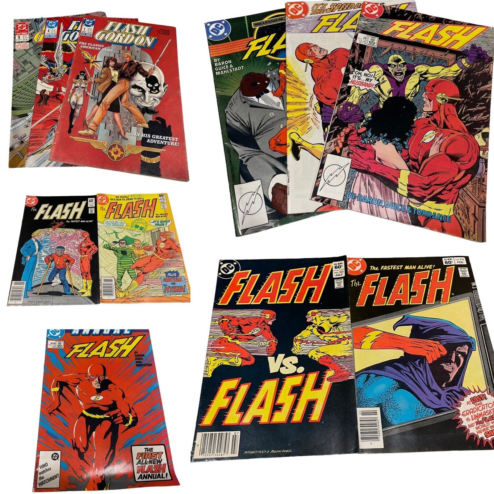 Lot Flash Dc Comics Various 1980s 303 317 318 323 5 6 9 Gordon 1 4 9 Annual 1