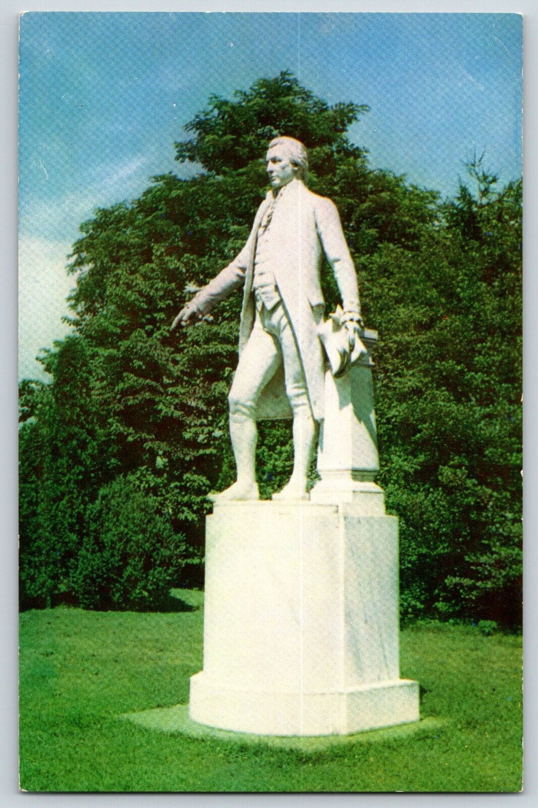 Statue of James Monroe 5th President at Ash Lawn Postcard Charlottesville VA