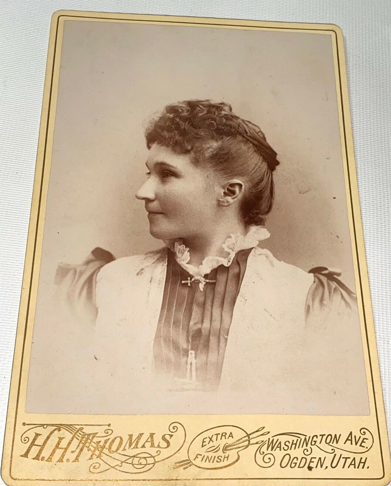 Antique Victorian American LDS? Mormon? Woman Ogden, Utah Cabinet Photo UT US