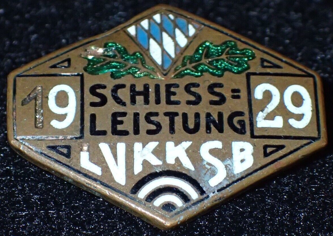 Interwar Weimar German Shooting Club Schiess Leistung 1929 Membership Lapel Pin