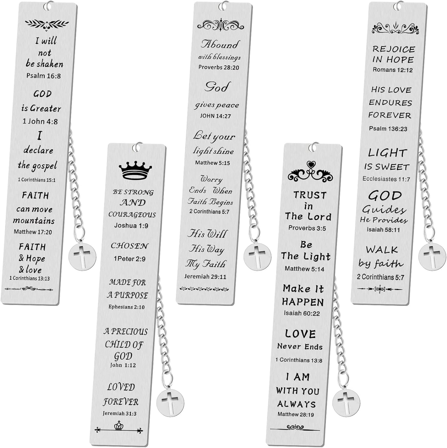 5 Pcs Christian Gifts for Women Metal Religious Bible Verse Bookmark Gifts for F