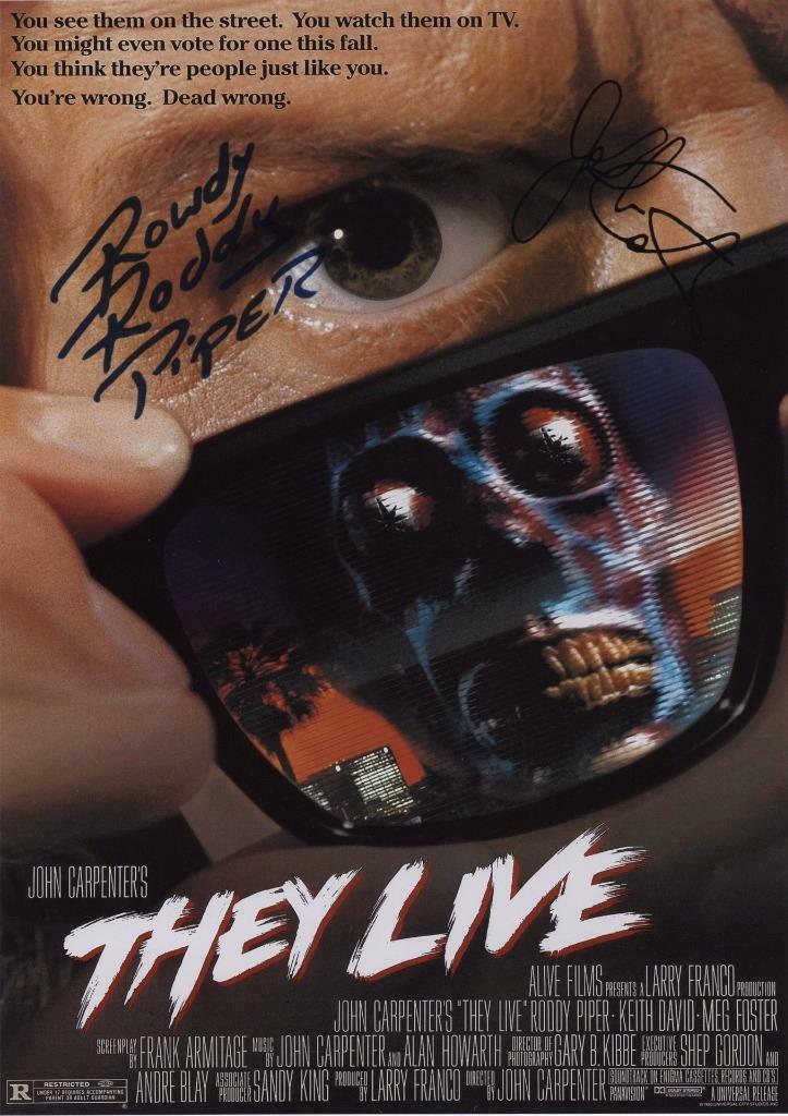 THEY LIVE cast X2 SIGNED PHOTO POSTER 12\