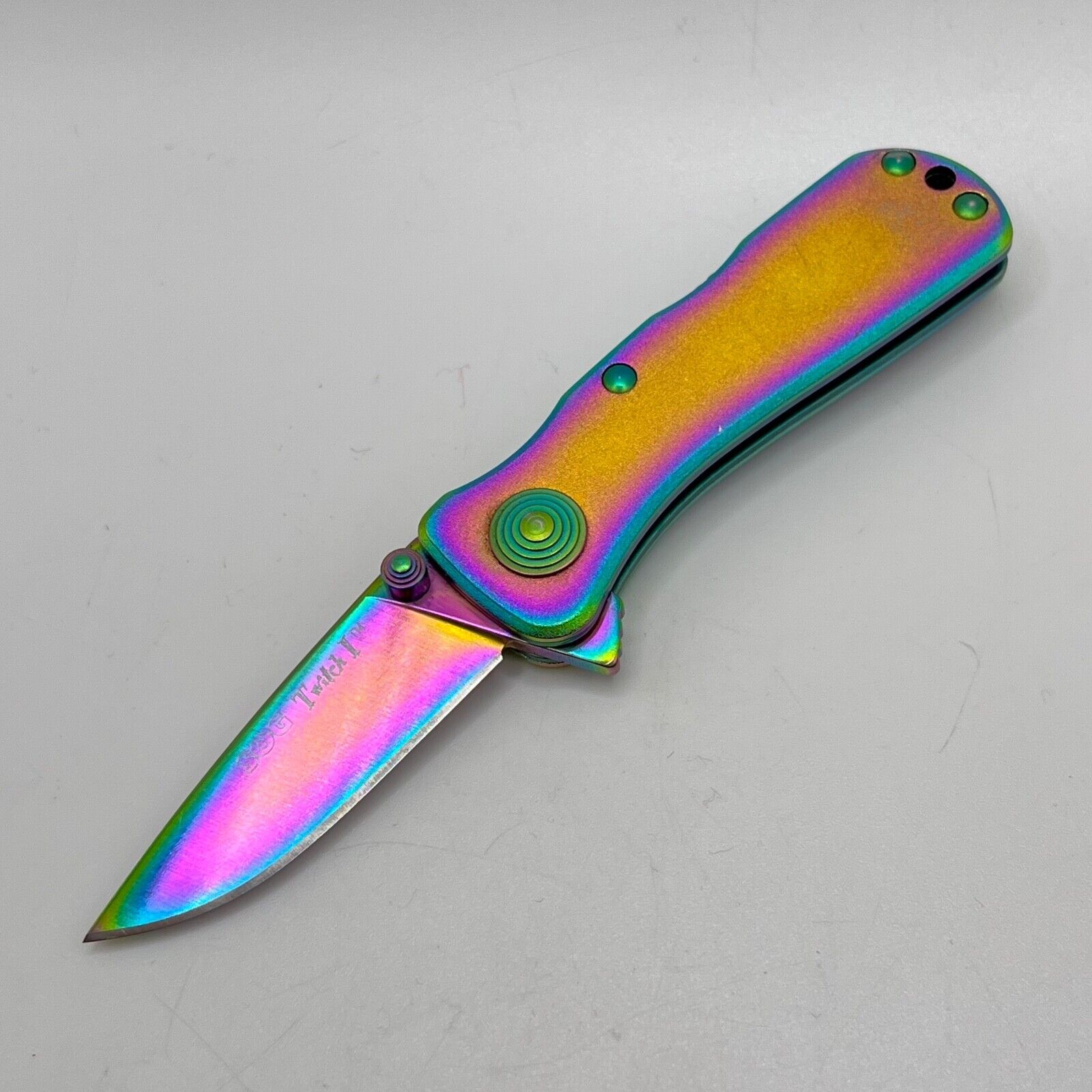SOG Twitch I Rainbow Discontinued Rare Vintage Pocket Knife - Excellent