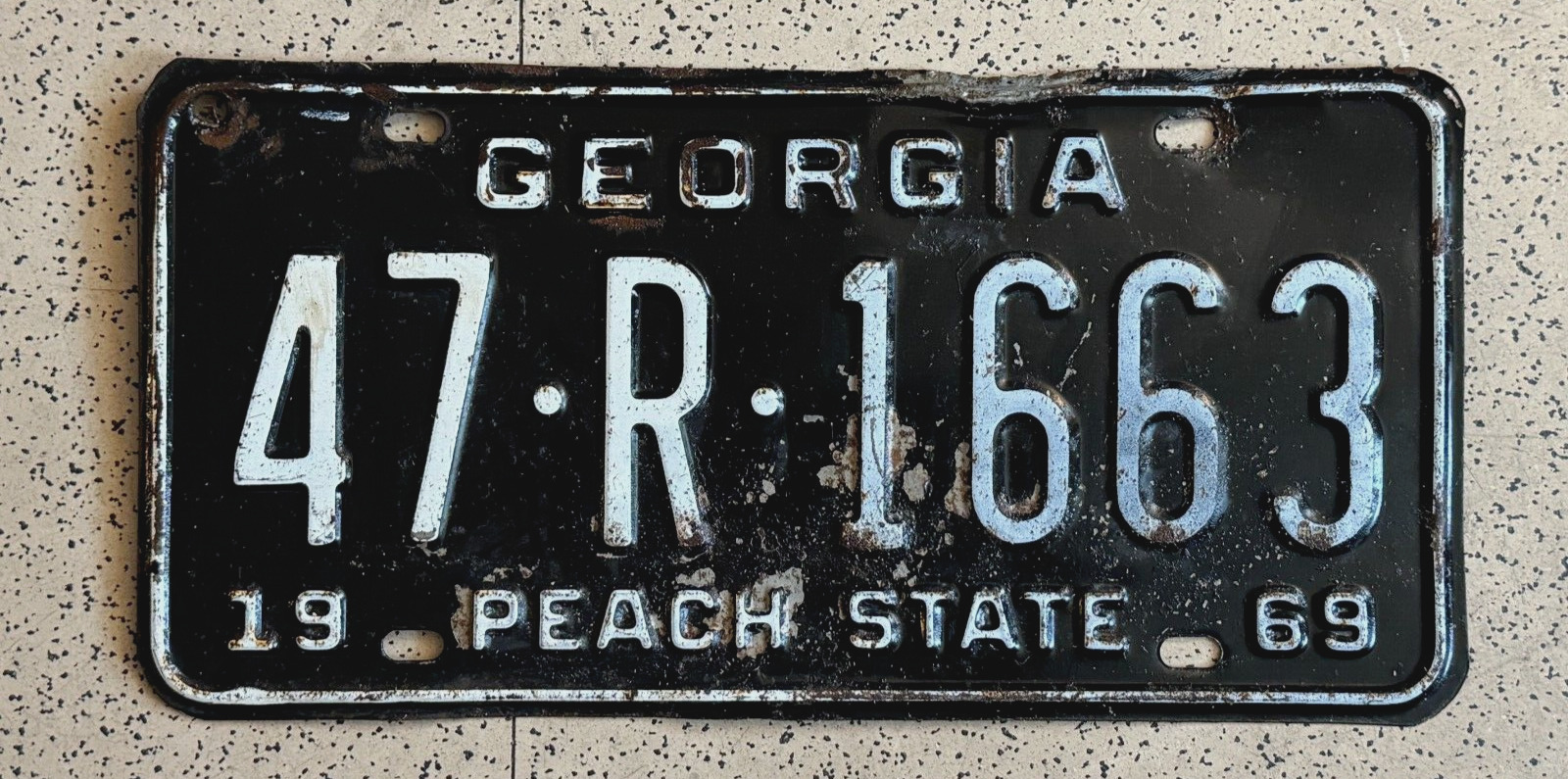 1969 GEORGIA license plate – STEPHENS COUNTY – ORIGINAL vintage antique auto tag