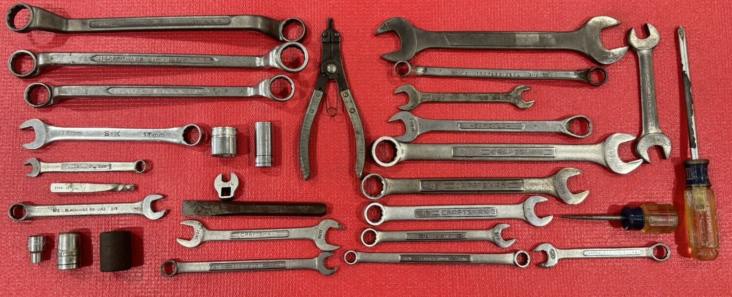 Vintage Lot of 30 USA Tools- Snap-on,S-K,Craftsman,Proto,K-D,BlackHawk,Husky