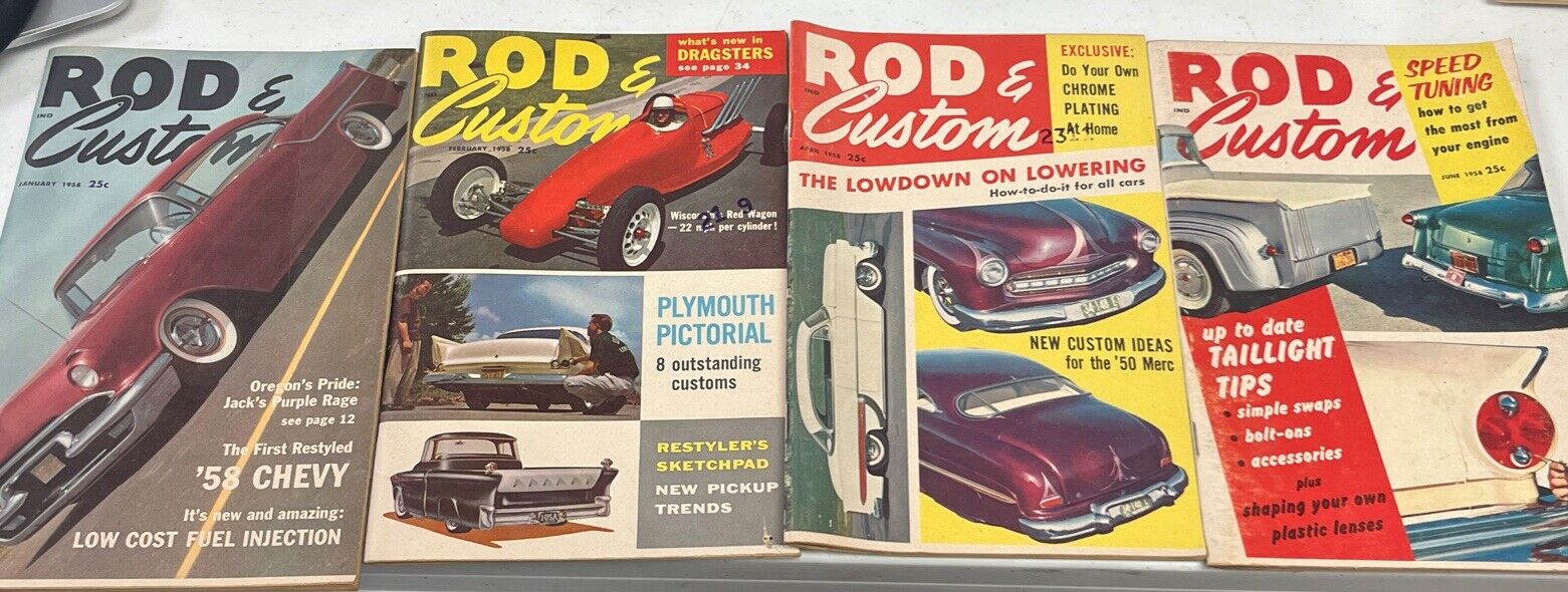 Rod & Custom Vintage (1958) Magazines Set Of 4