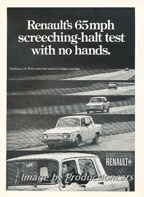 1969 Renault 10 4-wheel-disc - Original Advertisement Print Art Car Ad J698