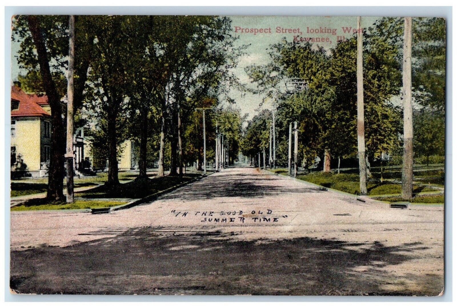 1910 Prospect Street Looking West Kewanee Illinois IL Antique Posted Postcard