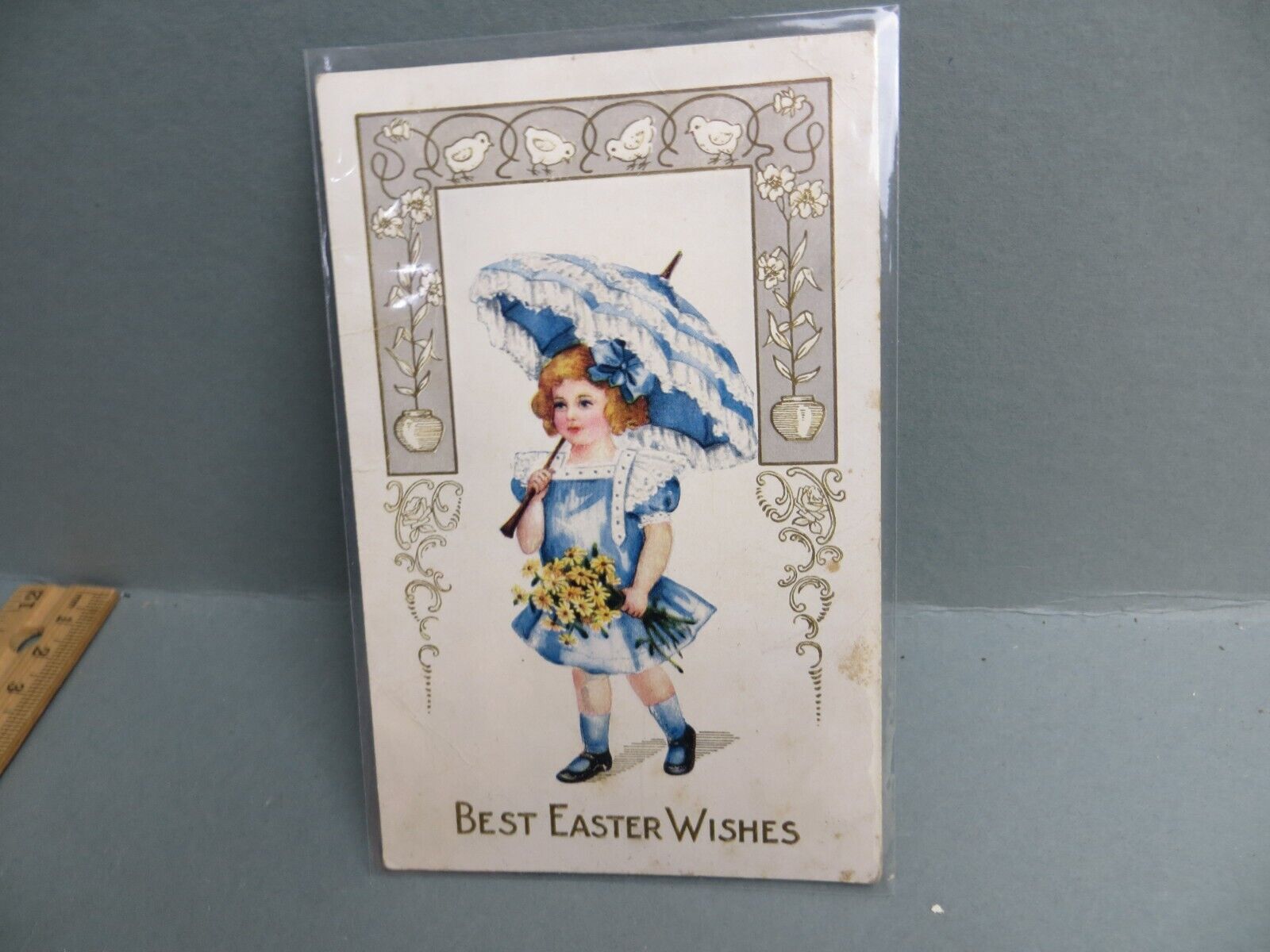antique 1913 postcard Easter