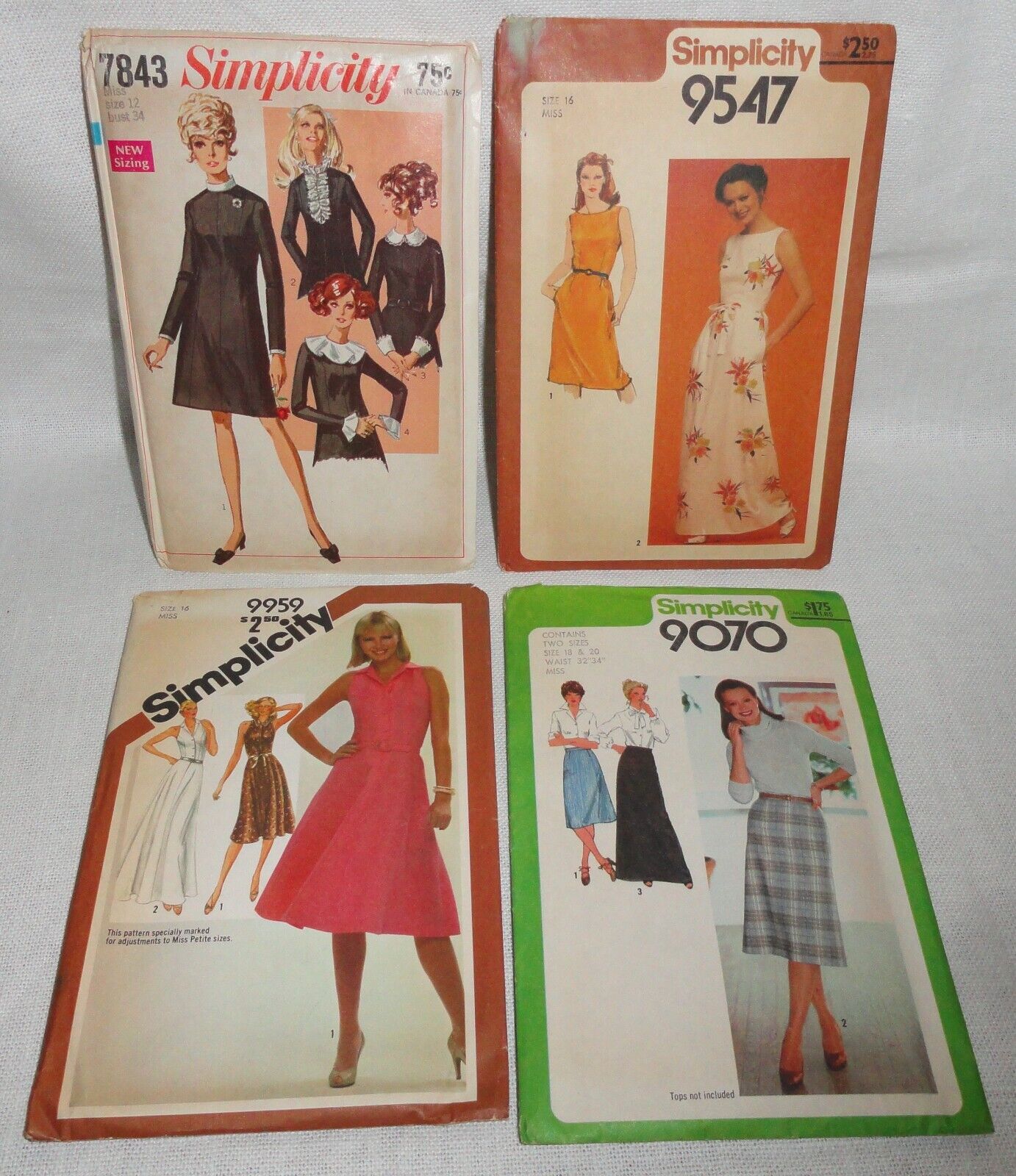 4 Vintage Sewing Patterns Women’s Evening/Formal to Causal Wear ~ Simplicity 