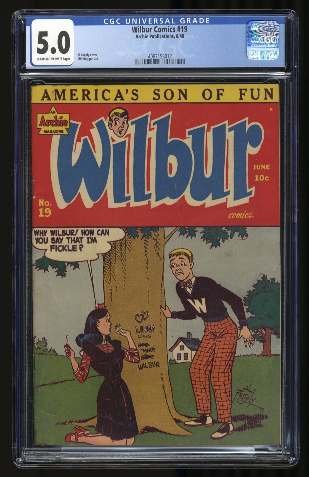Wilbur Comics #19 CGC VG/FN 5.0 Off White to White Archie 1948