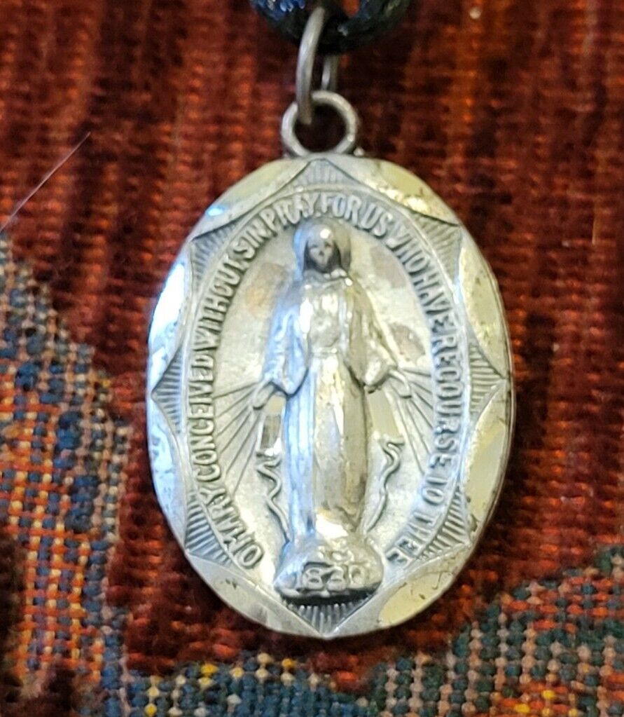 Miraculous Medal Vintage & New Sterling Medal Catholic France Blessed Virgin