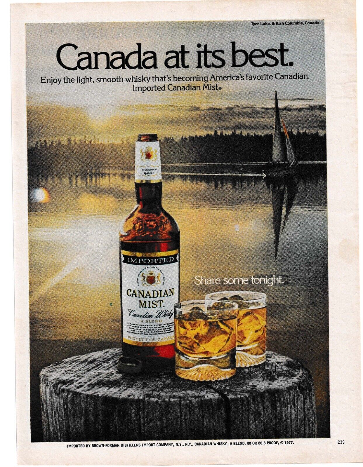 1978 Canadian Mist Whiskey Print Ad from Original Playboy Magazine 
