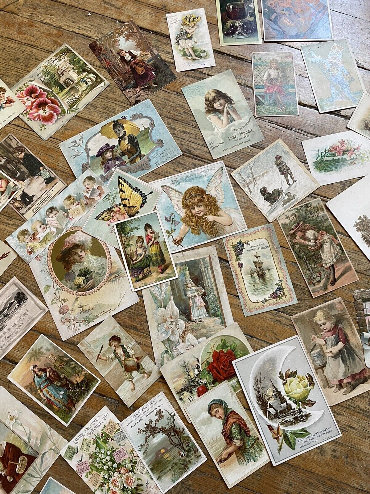 Antique Victorian Trade Card Lot 38 Pieces Various Advertising