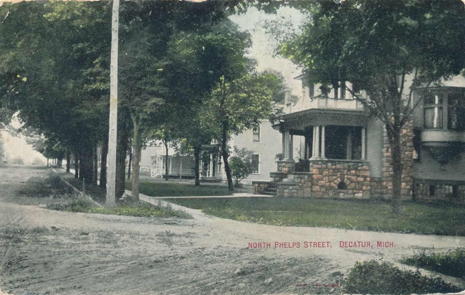 DECATUR MI - North Phelps Street Postcard