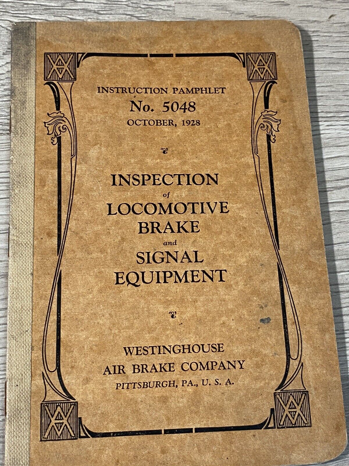 Antique Westinghouse Air Brake Company Locomotive Brake Equipment Booklet 