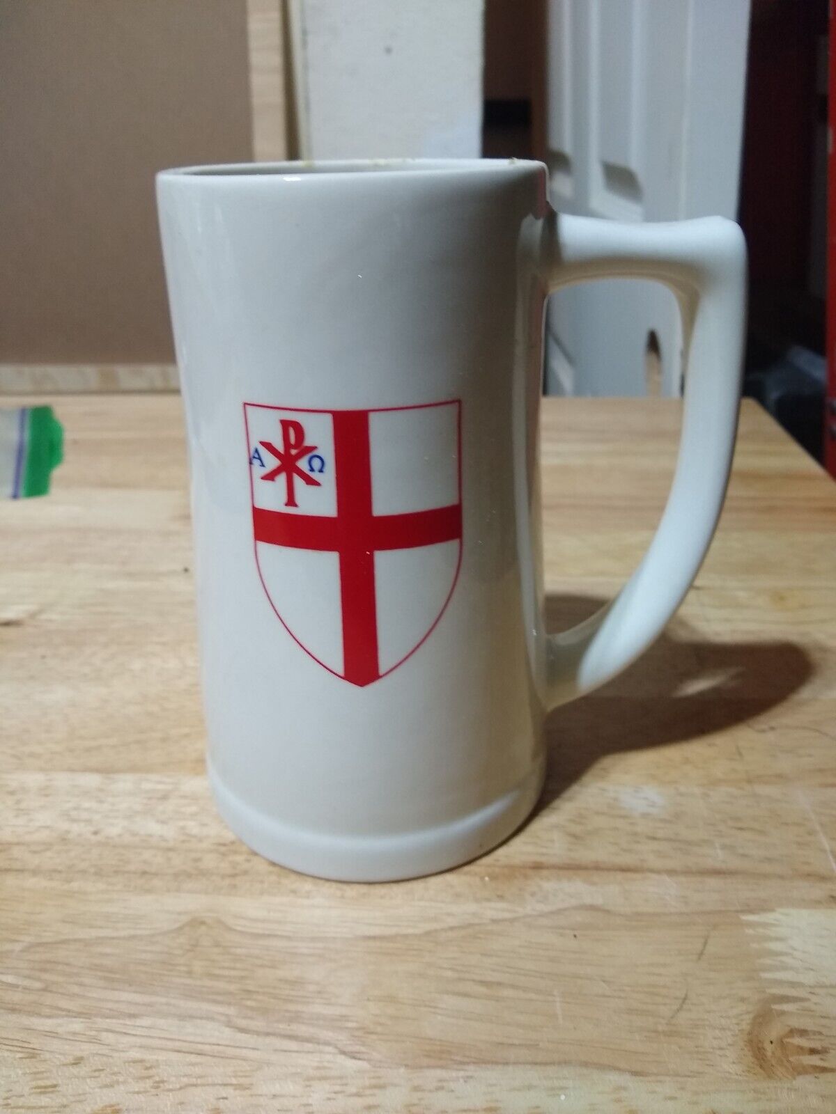 chi rho crusaders cross vintage stein or large coffee mug