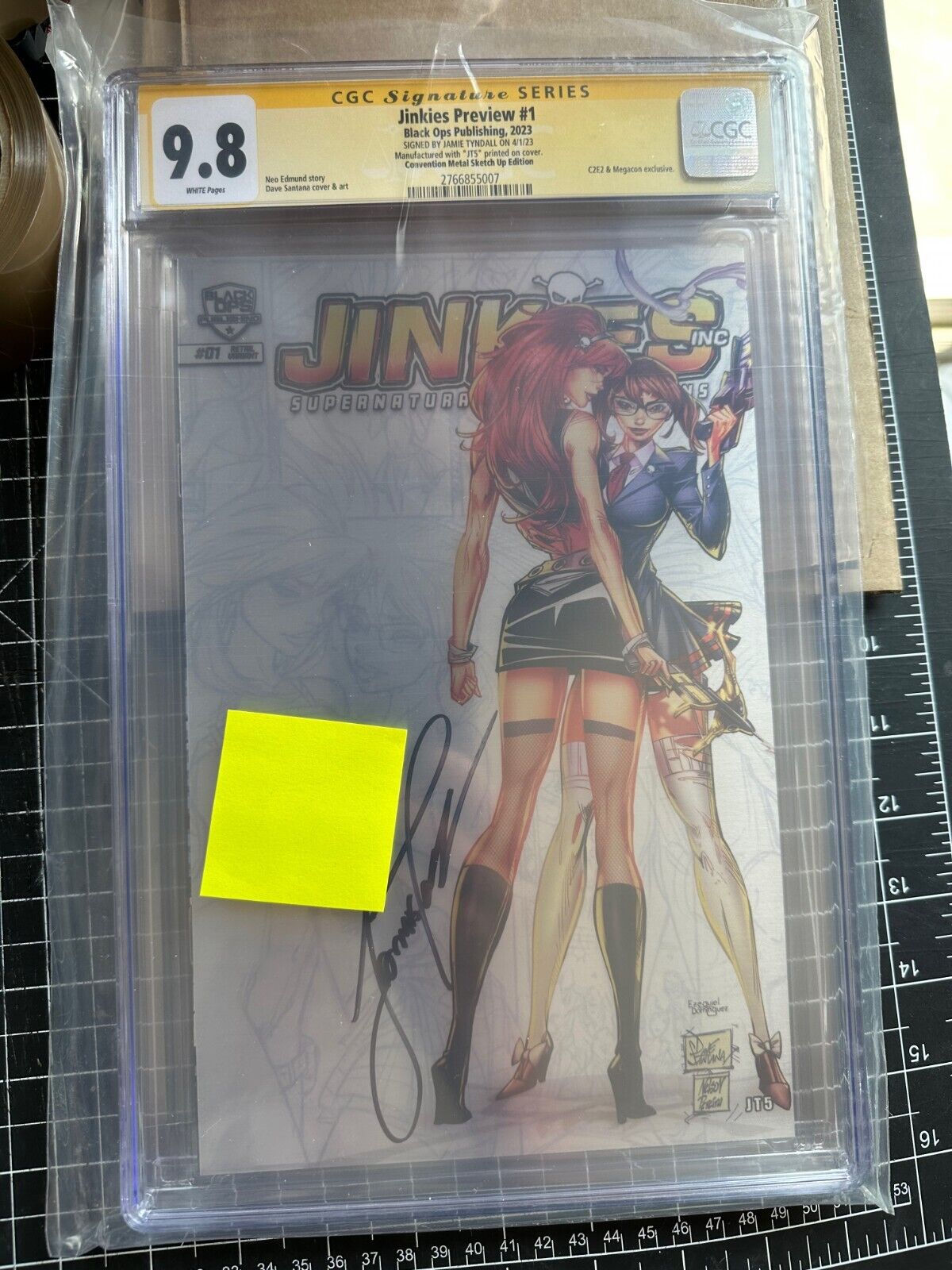 BLACK OPS JINKIES PREVIEW #1 CON METL ARTIST PROOF Var CGC SS 9.8 Signed Tyndall