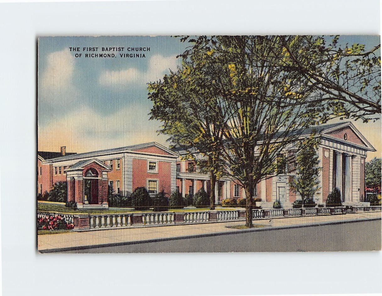 Postcard The First Baptist Church of Richmond Virginia USA