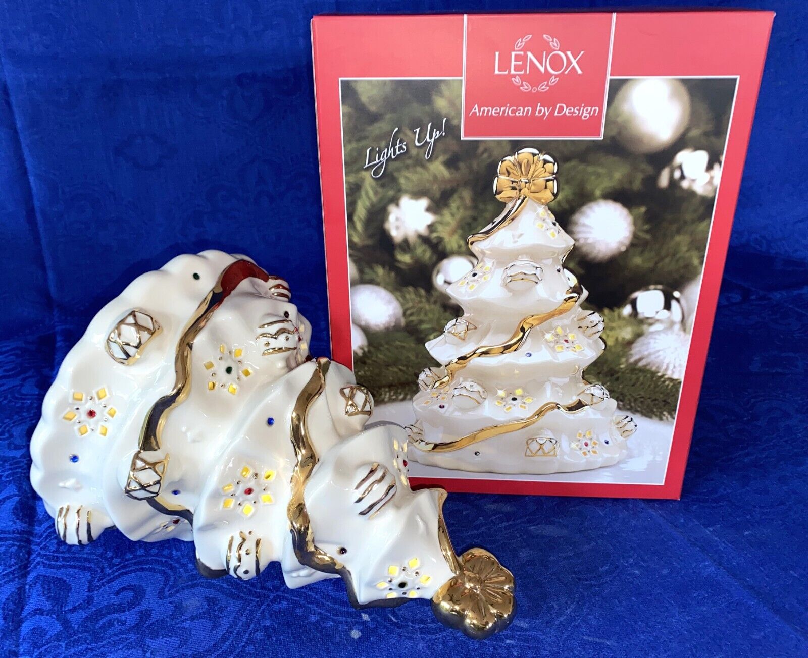 Lenox Holiday Gems Tree Lit Figurine, SKU#867426, rare find, 10 in