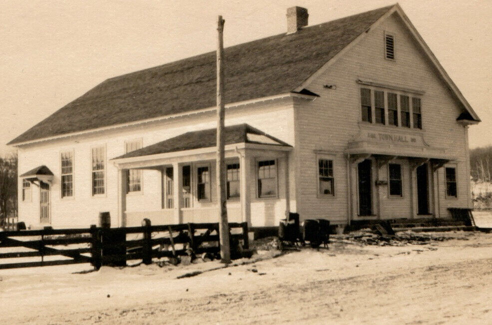 Alexandria New Hampshire RPPC Town Hall Real Photo Postcard 1900s