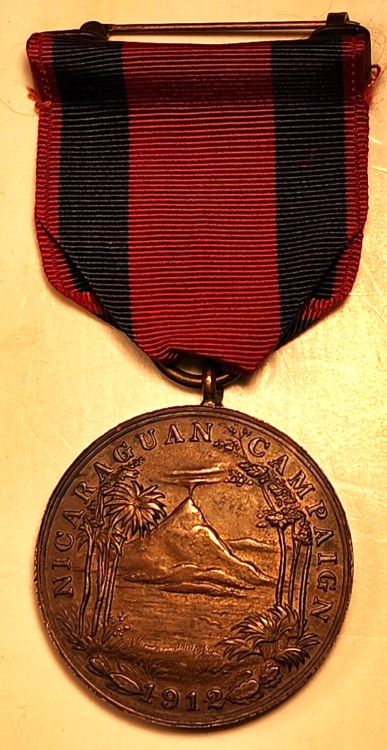 1912 U.S. NAVY NICARAGUAN CAMPAIGN FOR SERVICE MEDAL WRAP AROUND BROOCH
