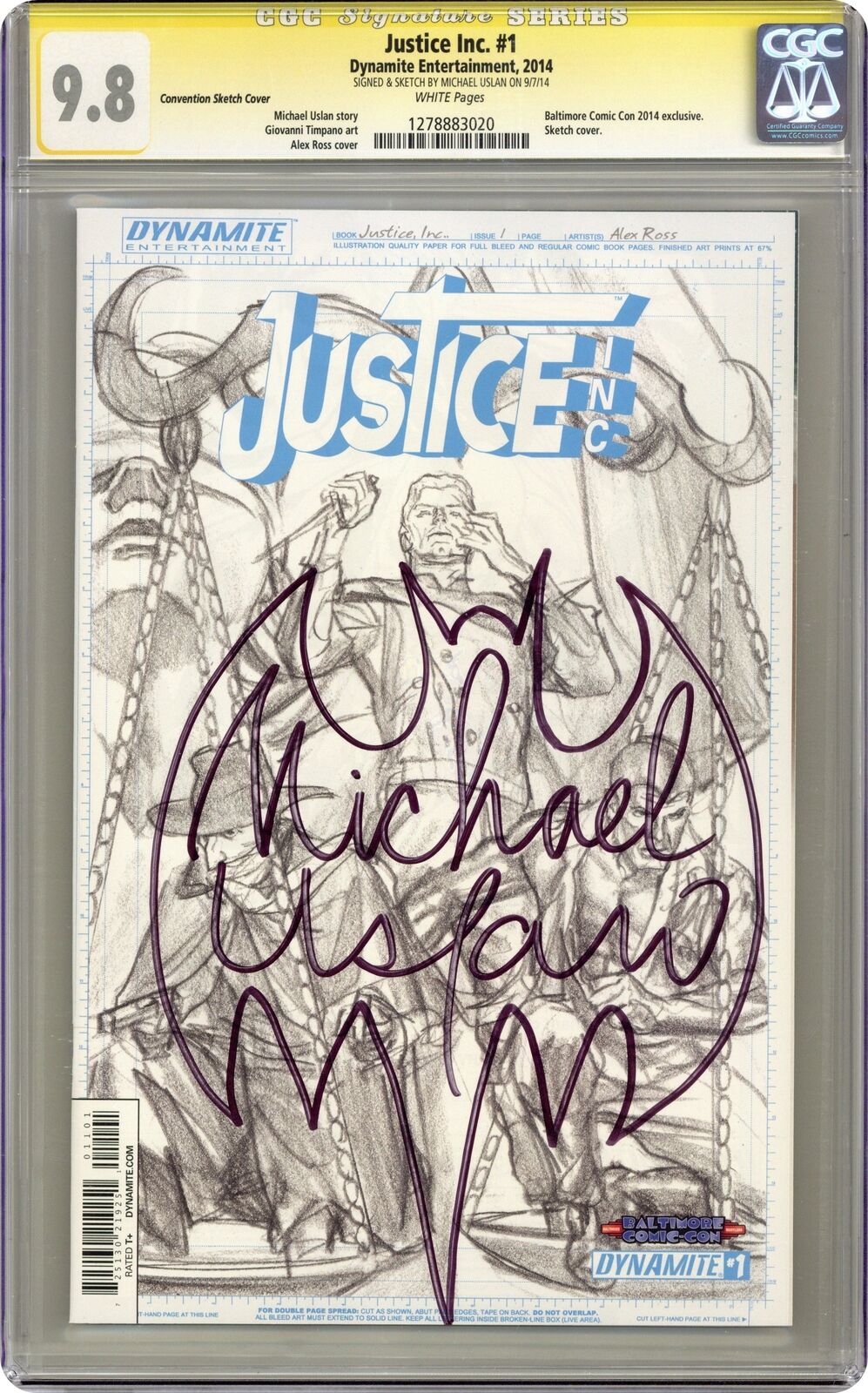 Justice Inc 1H Ross Baltimore B&W Variant CGC 9.8 SS 2014 1278883020