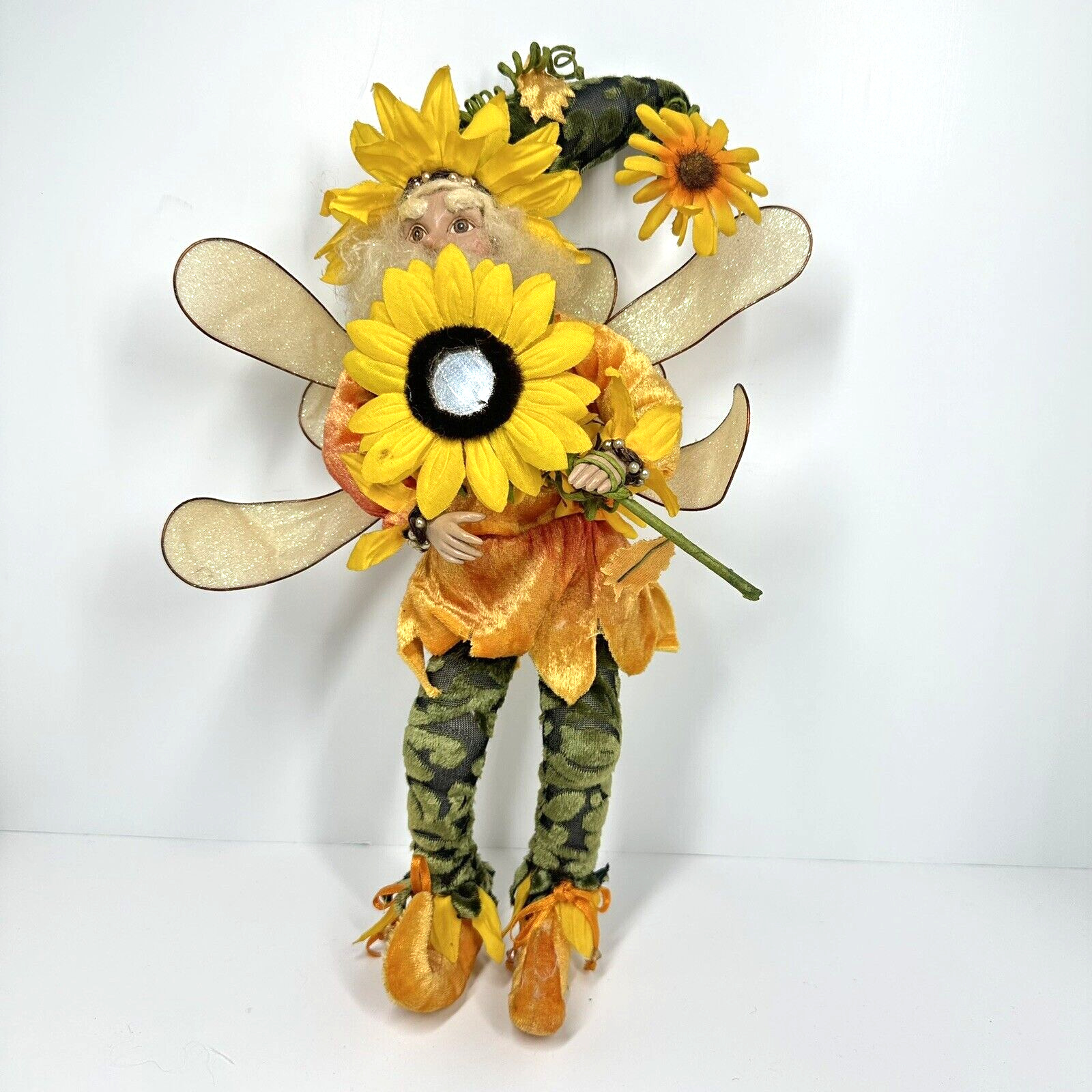 Vintage Mark Roberts Fairy Collection Sunflower Small Sunflower Mirror with Box