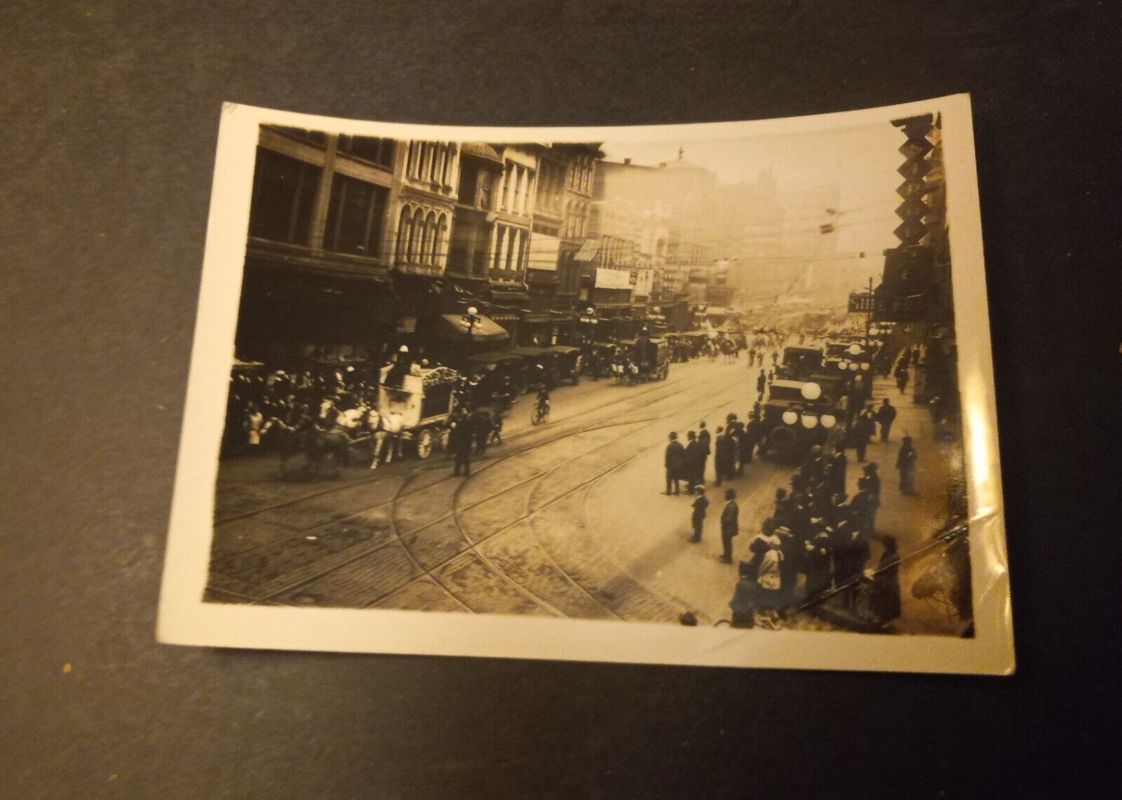 Gentry Bros Circus. Cages  Mounted section 1920 City Parade orig photograph