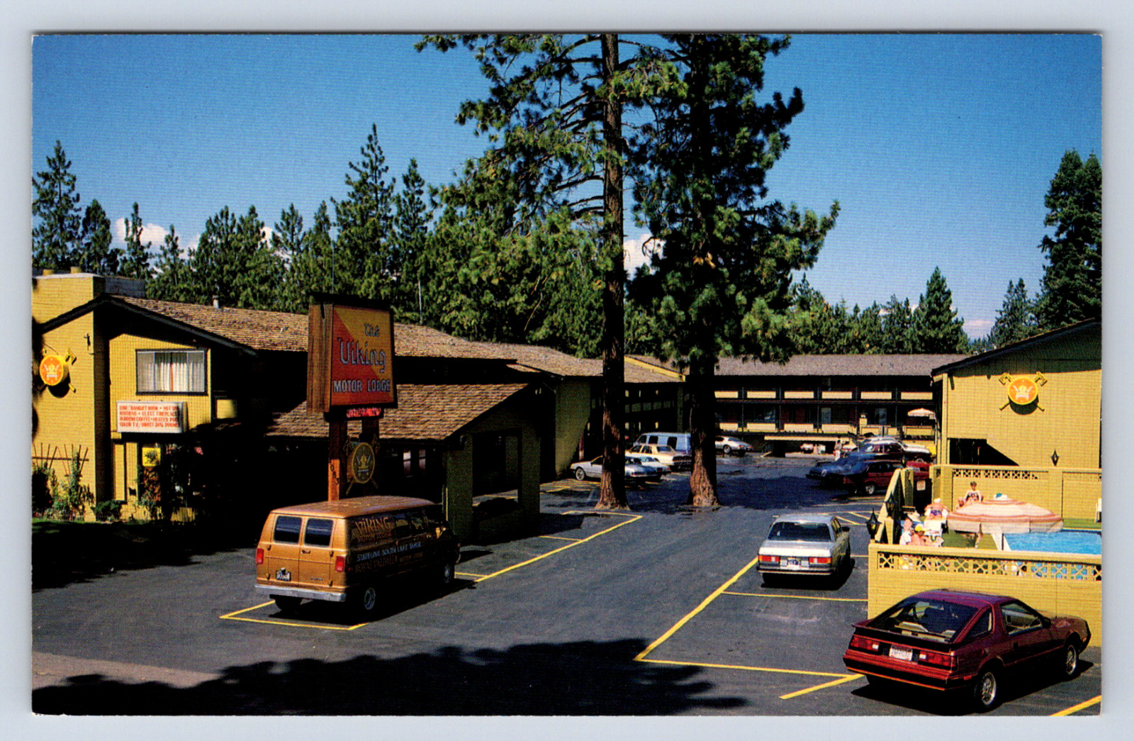 Vintage Postcard Viking Motor Lodge South Lake Tahoe California