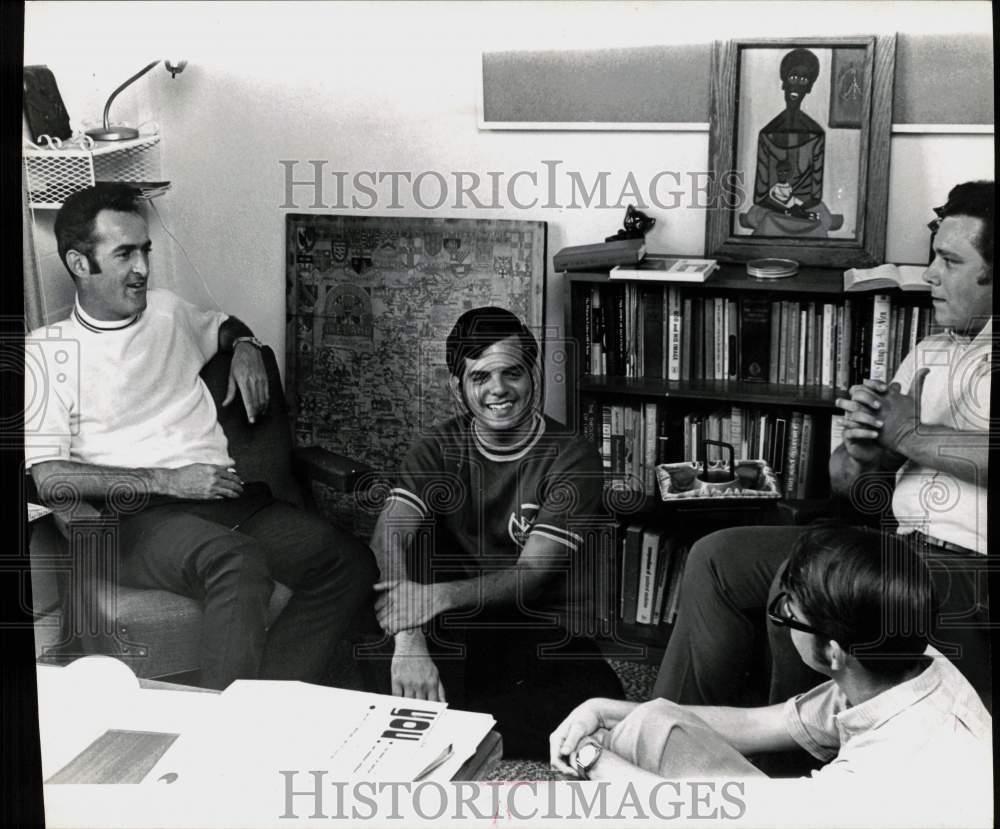 1970 Press Photo Seminarians visiting in an office - sam08212