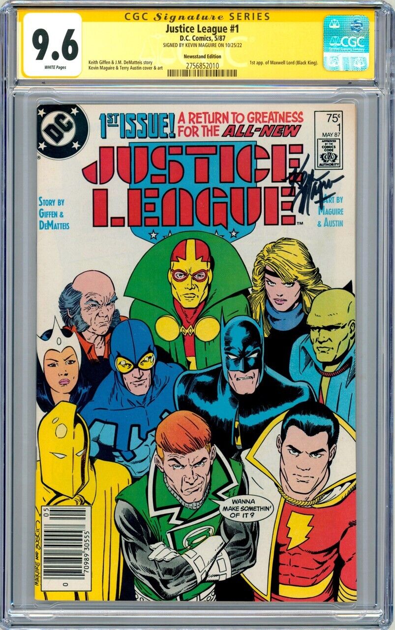CGC SS 9.6 Justice League #1 SIGNED Kevin Maguire Art Batman 1st Maxwell Lord