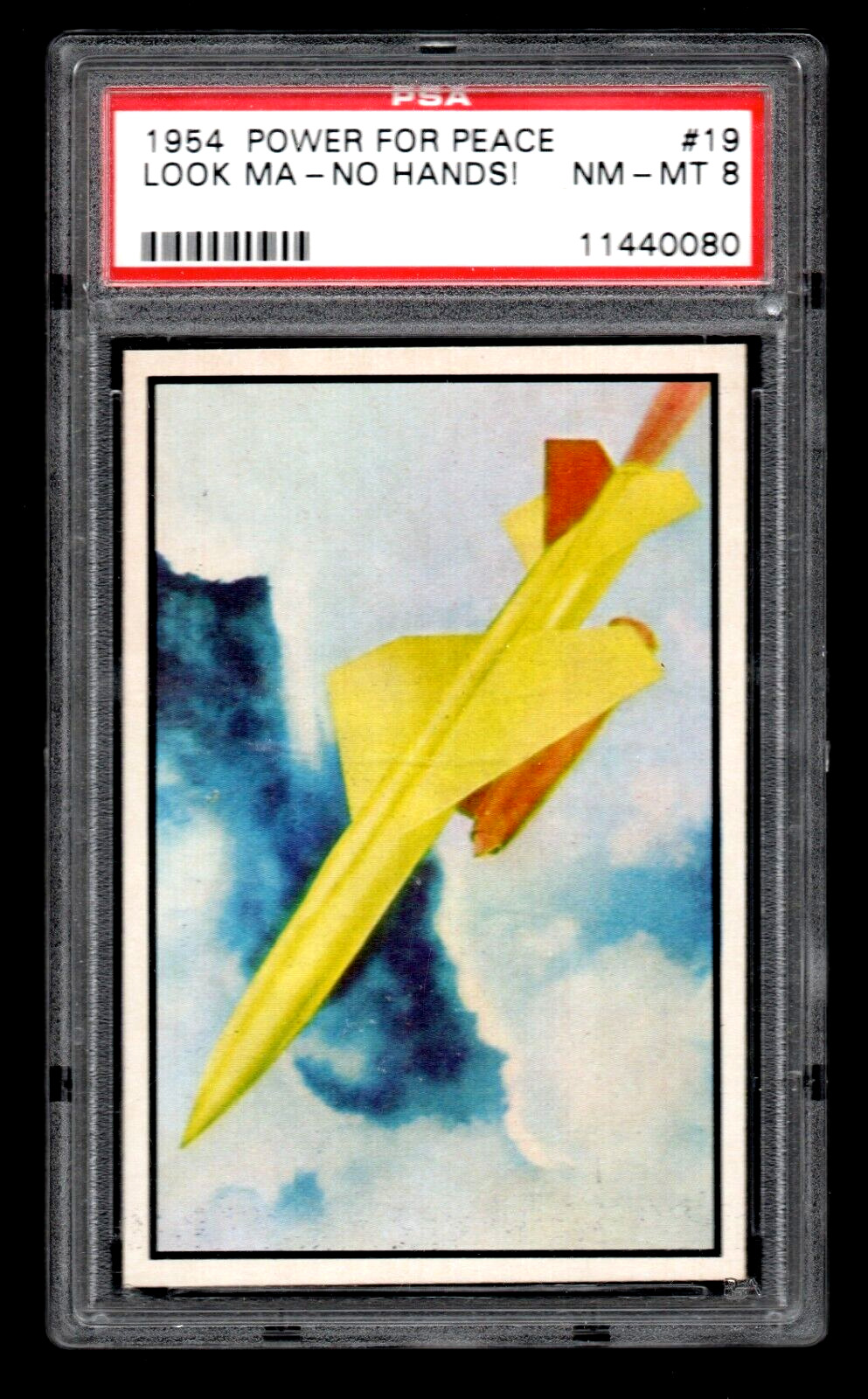 1954 Bowman Power For Peace #19 Look Ma No Hands PSA 8