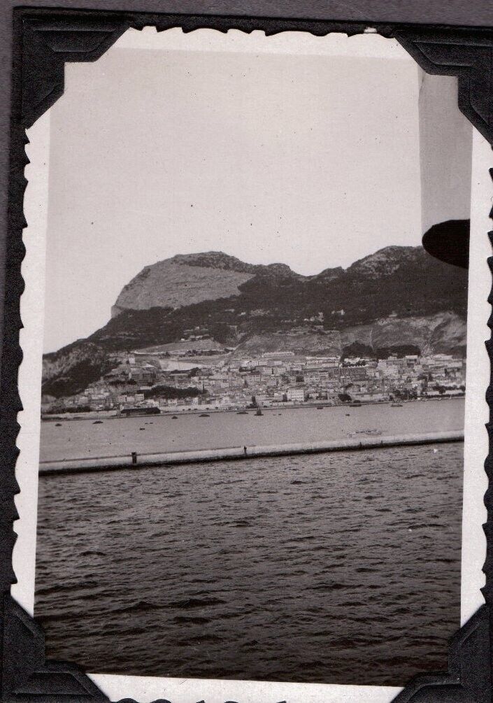 VINTAGE PHOTOGRAPH SS REX SHIP BOAT SPAIN ROCK OF GIBRALTAR UNITED KINGDOM PHOTO