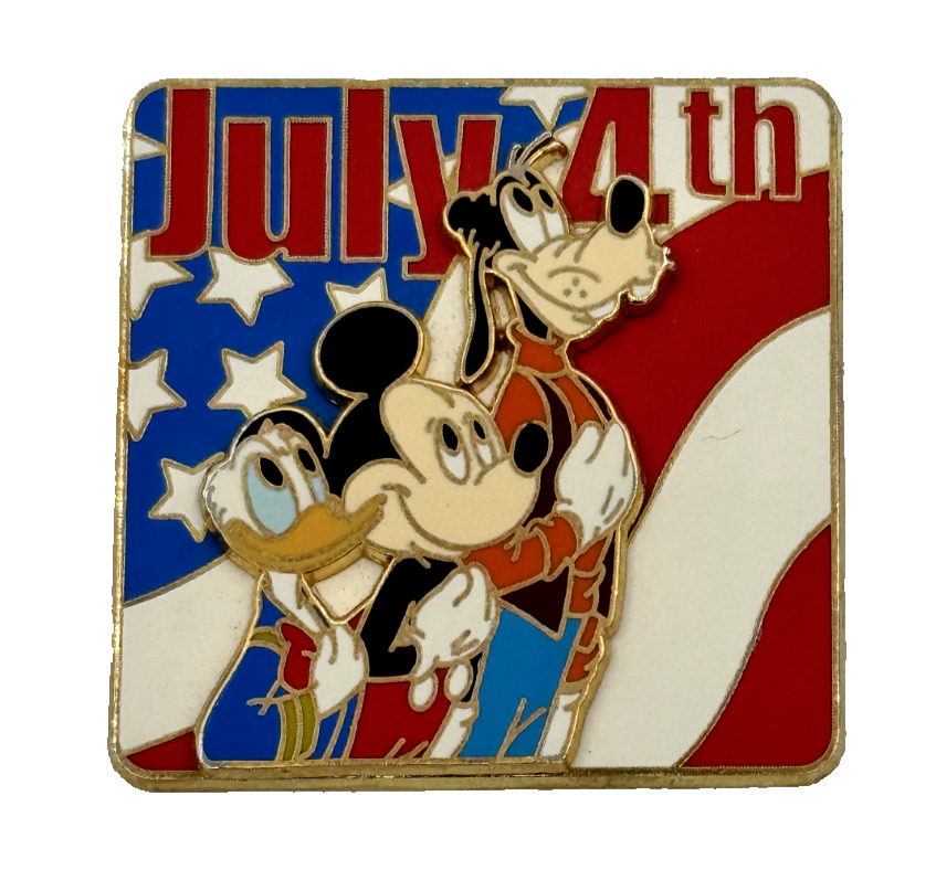 Disney Pin 2003 DLR July 4th Mickey Mouse Donald Duck and Goofy 3D #23146