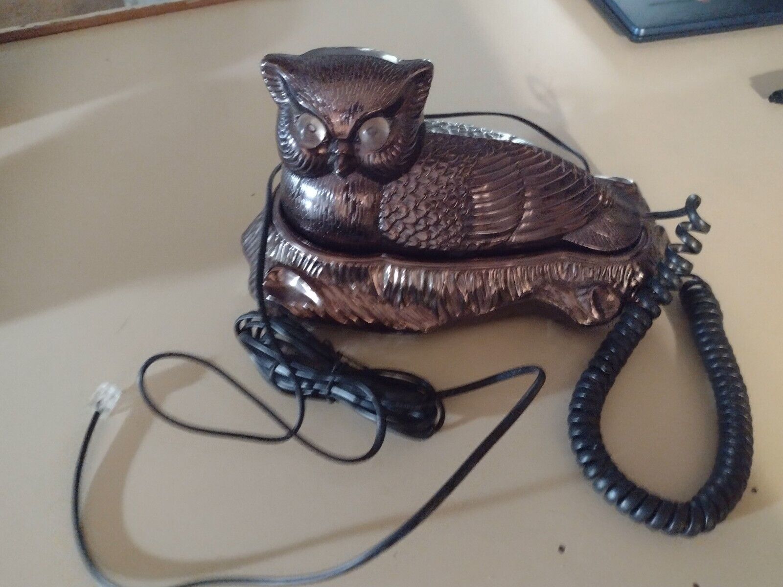 Vintage Gold Owl Phone 
