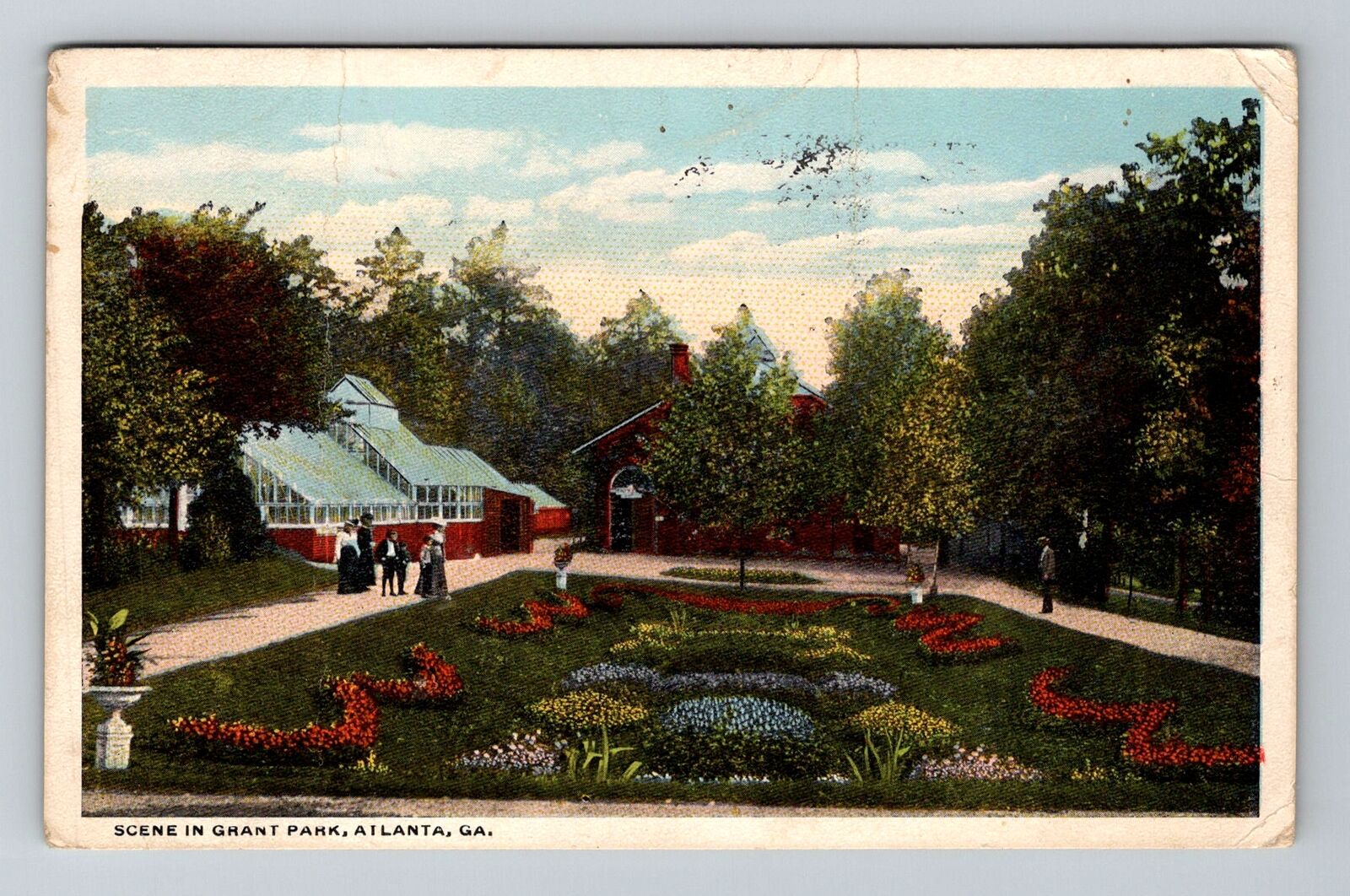 Atlanta GA-Georgia, Scene In Grant Park, Scenic View, c1918 Vintage Postcard