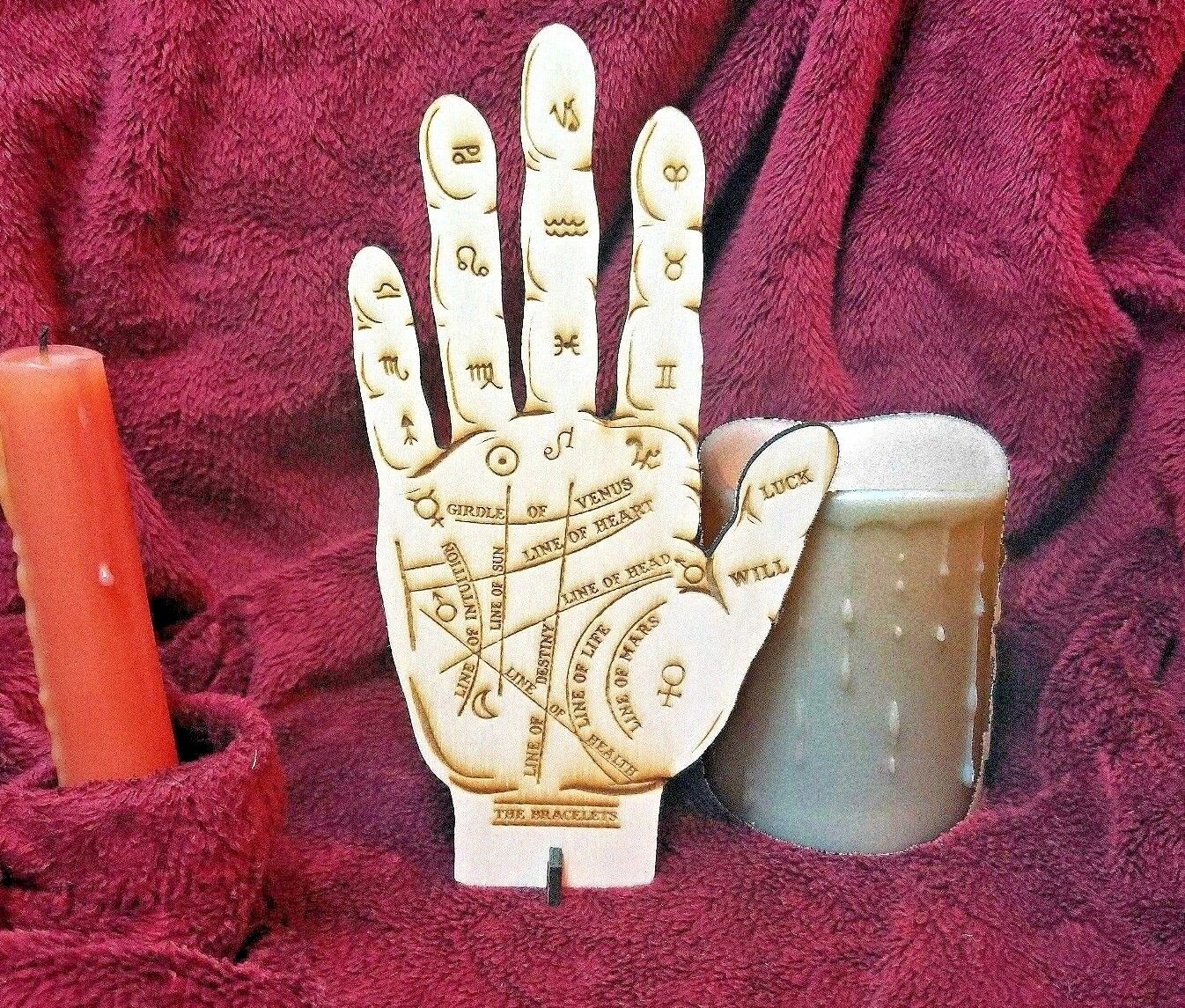 Homemade Wooden Palmistry Hand for Palm Reading, Fortune Teller, & Left Handed