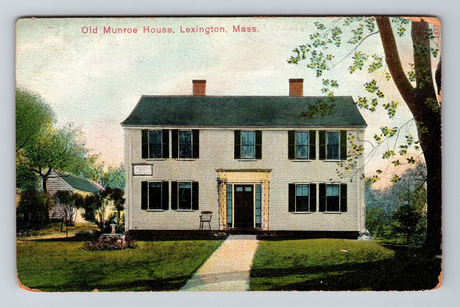 Lexington MA-Massachusetts Old Munroe House Exterior Entrance Vintage Postcard