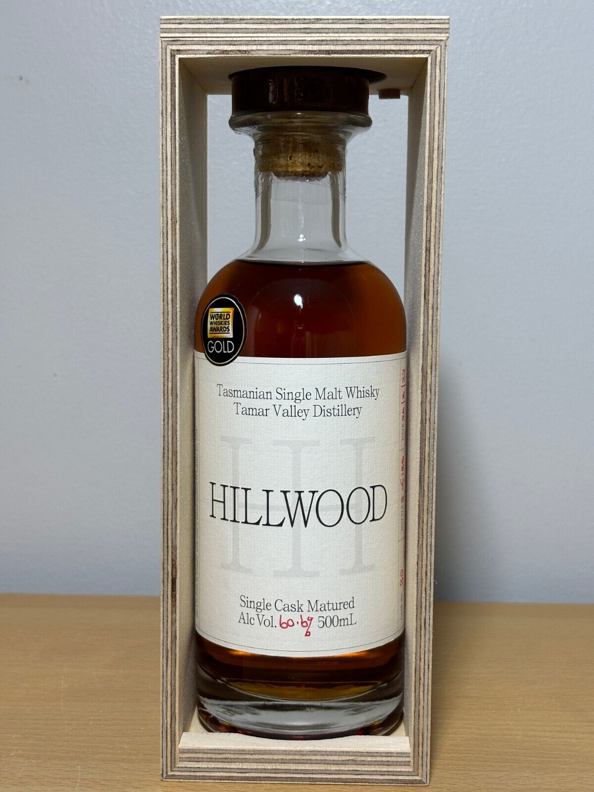 Hillwood Sherry Cask No.20 WWA 2023 Category Gold Winner Whisky bottle
