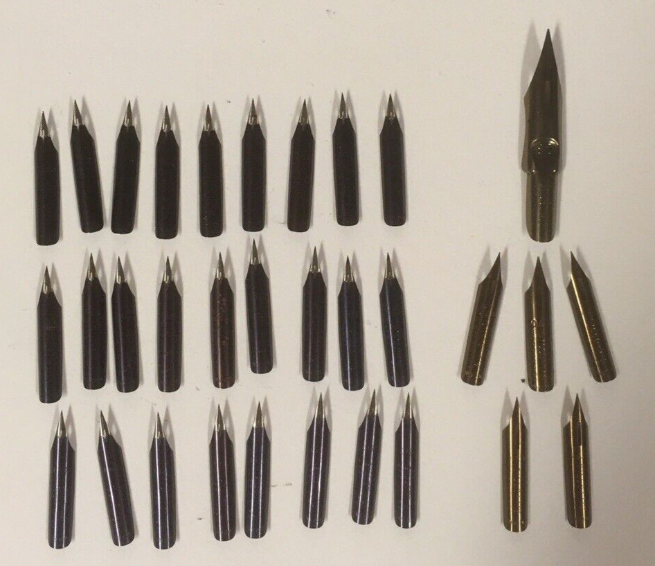 Lot Of 31, Joseph Gillott Ink Pen Nibs, 291’s, 170's, Falcon #408