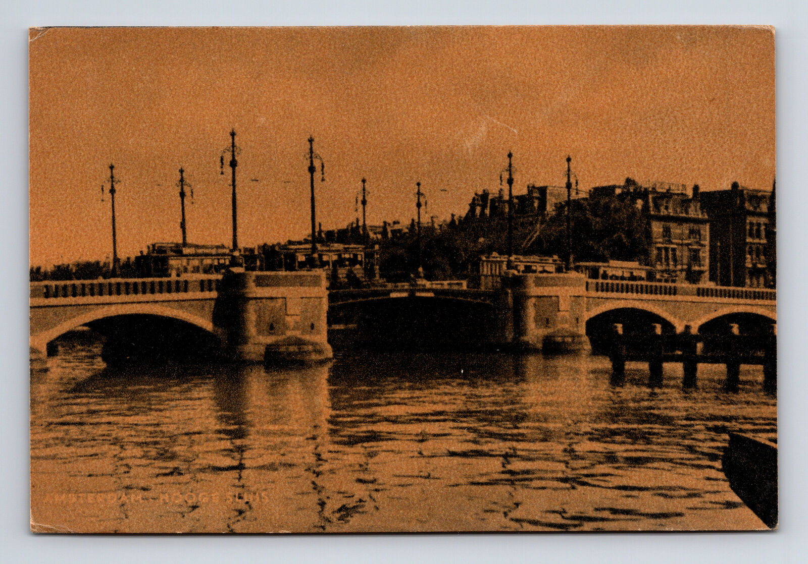 Hooge Sluis Bridge Gravenhage Amsterdam Netherlands Postcard
