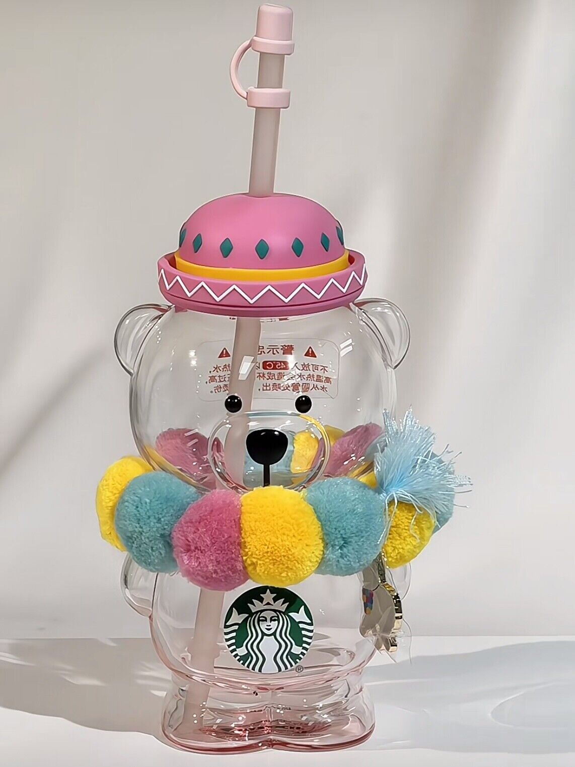 2024 New Starbucks China Summer Alpaca Paradise Cute Bear 16oz Glass Straw Cup