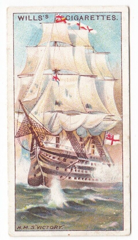 HMS VICTORY Vintage 109 Year Old Card Admiral Nelson Trafalgar Battle of Ushant