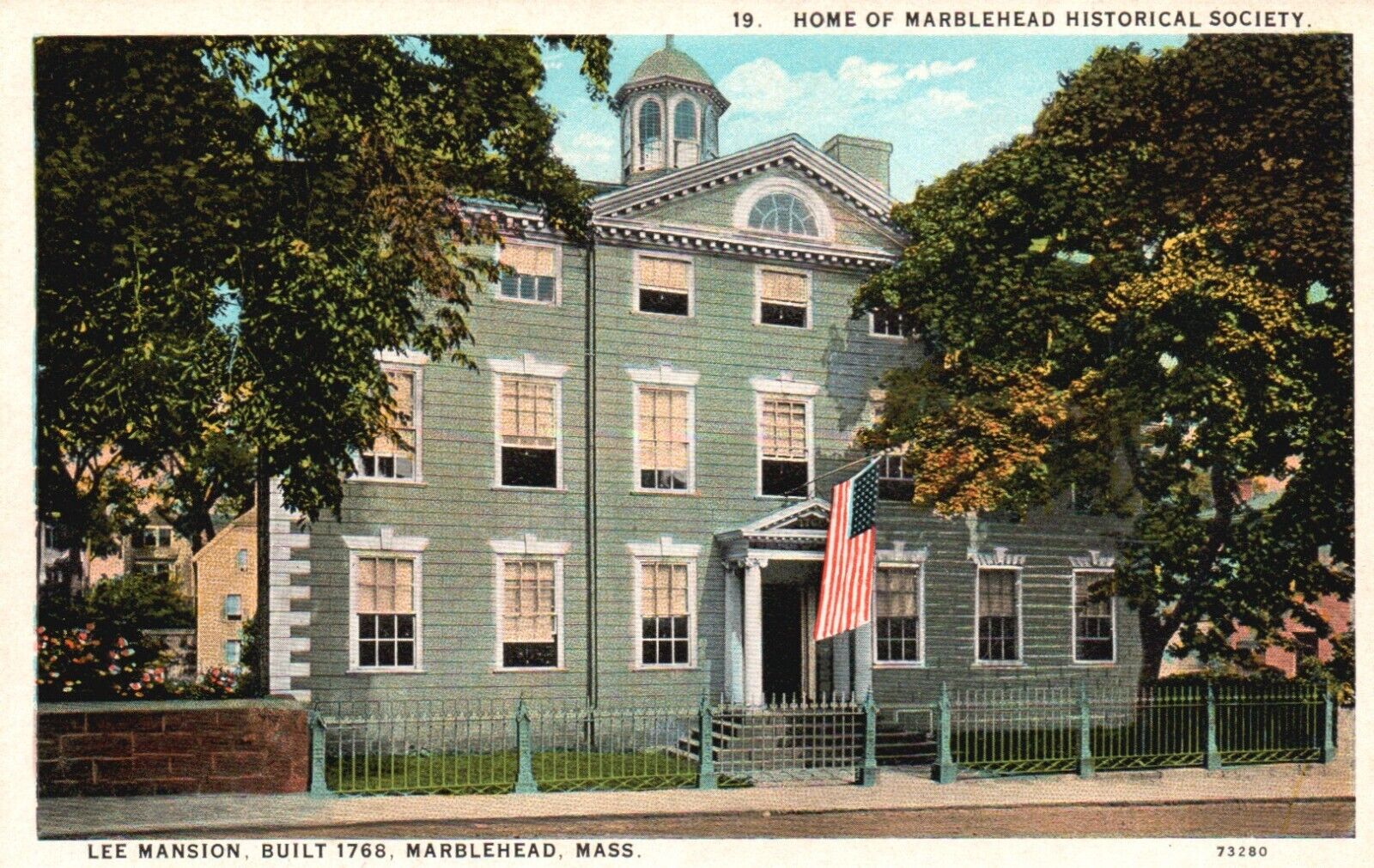 Postcard MA Marblehead Lee Mansion Marblehead Historical Soc Vintage PC G1871