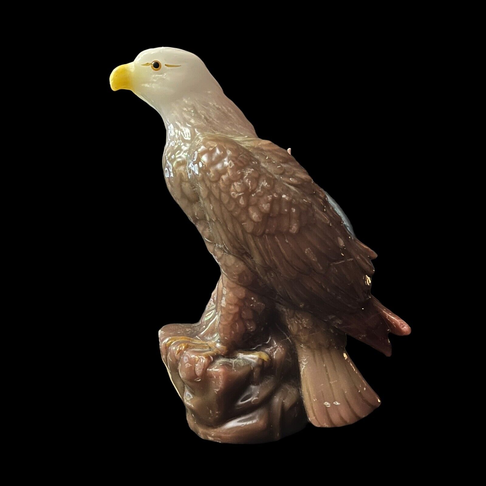 Vintage 1970\'s Large Solid Sculpted Wax American Bald Eagle Candle 9\