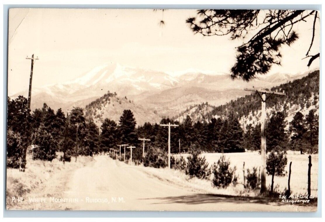 c1940's White Mountain View Ruidoso New Mexico NM RPPC Photo Unposted Postcard