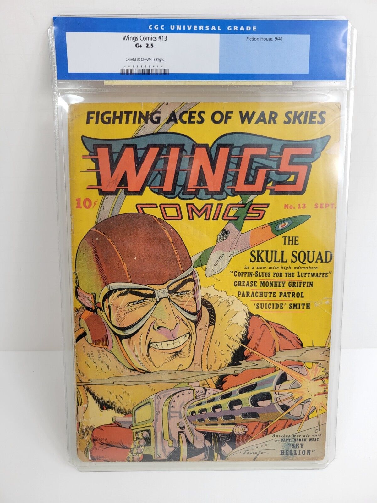 Wings Comics #13 CGC 2.5 Fiction House 1941 Golden Age War - Gunner Cover