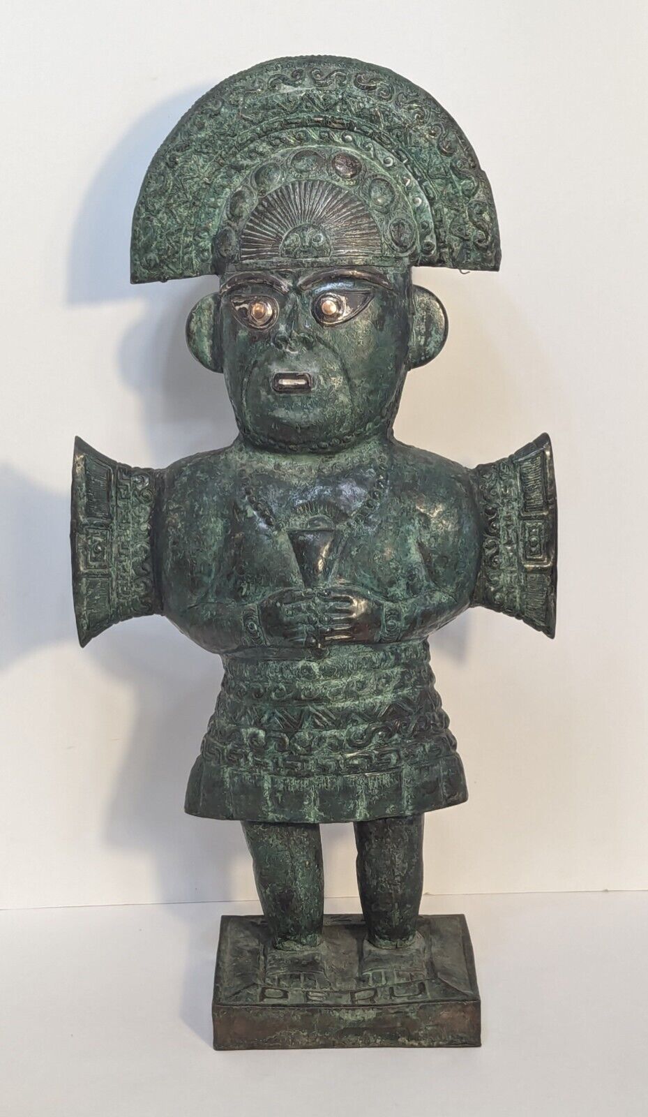 Large Copper Peruvian Inca Inti Sculpture