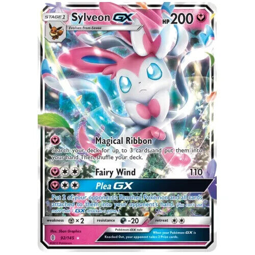 Sylveon GX - 92/145 - Guardians Rising - Holo Ultra Rare - **LIGHTLY PLAYED**
